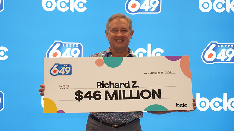 BCLC Gold Ball Jackpot winner Richard Z